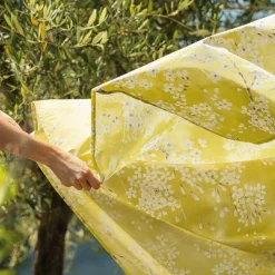 Set Lenzuola-copriletto matrimoniale FAZZINI Kimono giallo in percalle