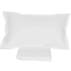 Set lenzuola e federe puro lino FAZZINI matrimoniale Soffio Bianco
