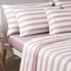 Set Lenzuola Gabel Theo a righe rosa Matrimoniale | 240x280 cm