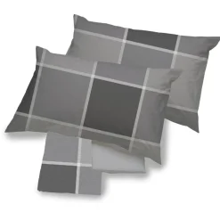 Set lenzuola in cotone matrimoniale Breez geometrico grigio