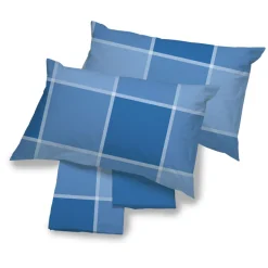 Set lenzuola in cotone matrimoniale Breez geometrico blu