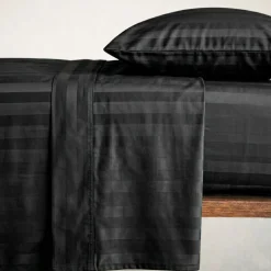 Set lenzuola matrimoniale 2 piazze raso di cotone ZEFIRO Nero