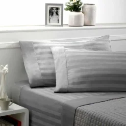 Set lenzuola matrimoniale 2 piazze raso di cotone ZEFIRO Grigio