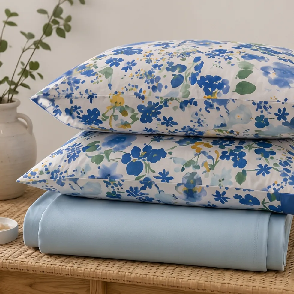 Set Lenzuola Matrimoniali Floreali Gabel Maiori | Azzurro