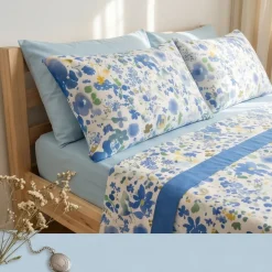 Set Lenzuola Matrimoniali Floreali Gabel Maiori | Azzurro