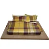Set Lenzuolo matrimoniale con federe Bossi OCHER tinto filo scozzese