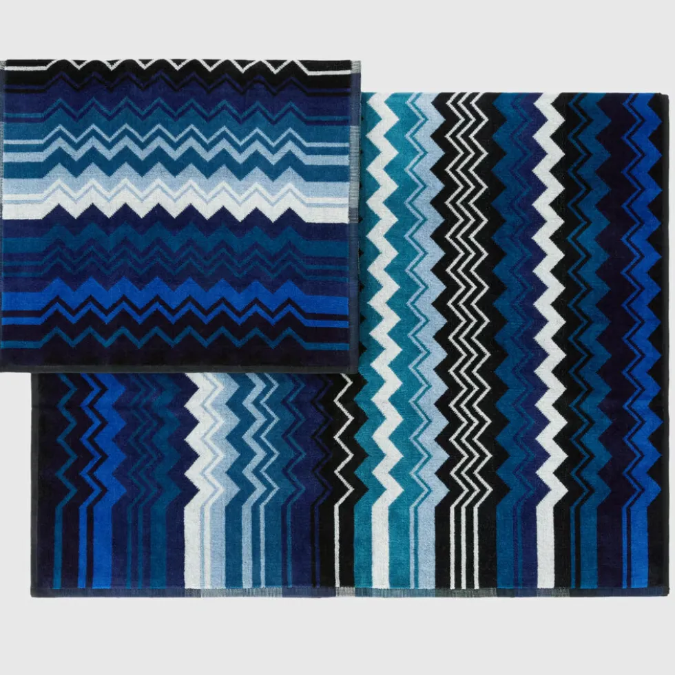 Set 1+1 MISSONI HOME asciugamano e ospite Giacomo 50 blu