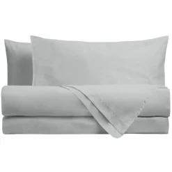 Set Sacco Copripiumino e due Federe grigio perla | 100% Puro Cotone