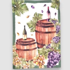Set 3 strofinacci da cucina WINE canovacci in puro cotone 50x70