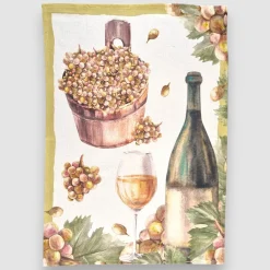 Set 3 strofinacci da cucina WINE canovacci in puro cotone 50x70