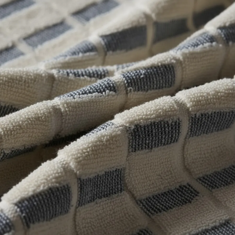 Set 1+1 viso e ospite in spugna jacquard Gabel Naturae MAIA nebbia