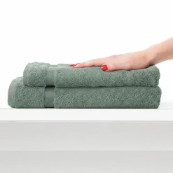 Set 1+1 viso e ospite spugna 650 gr/mq COGAL RANGER Verde Ottanio
