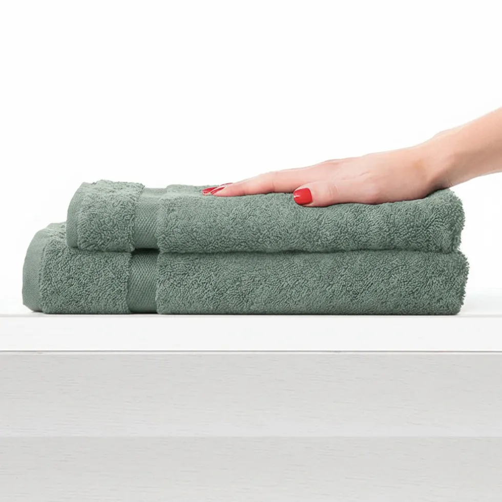 Set 1+1 viso e ospite spugna 650 gr/mq COGAL RANGER Verde Ottanio