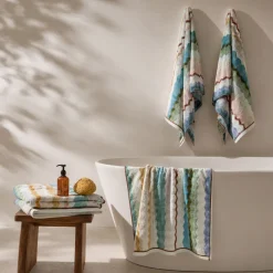 Set 2x asciugamani in spugna viso+ospite HOME EVA 100 multicolor