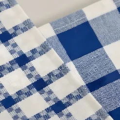Set 2x canovacci strofinacci a quadri blu 100% cotone doppio ritorto
