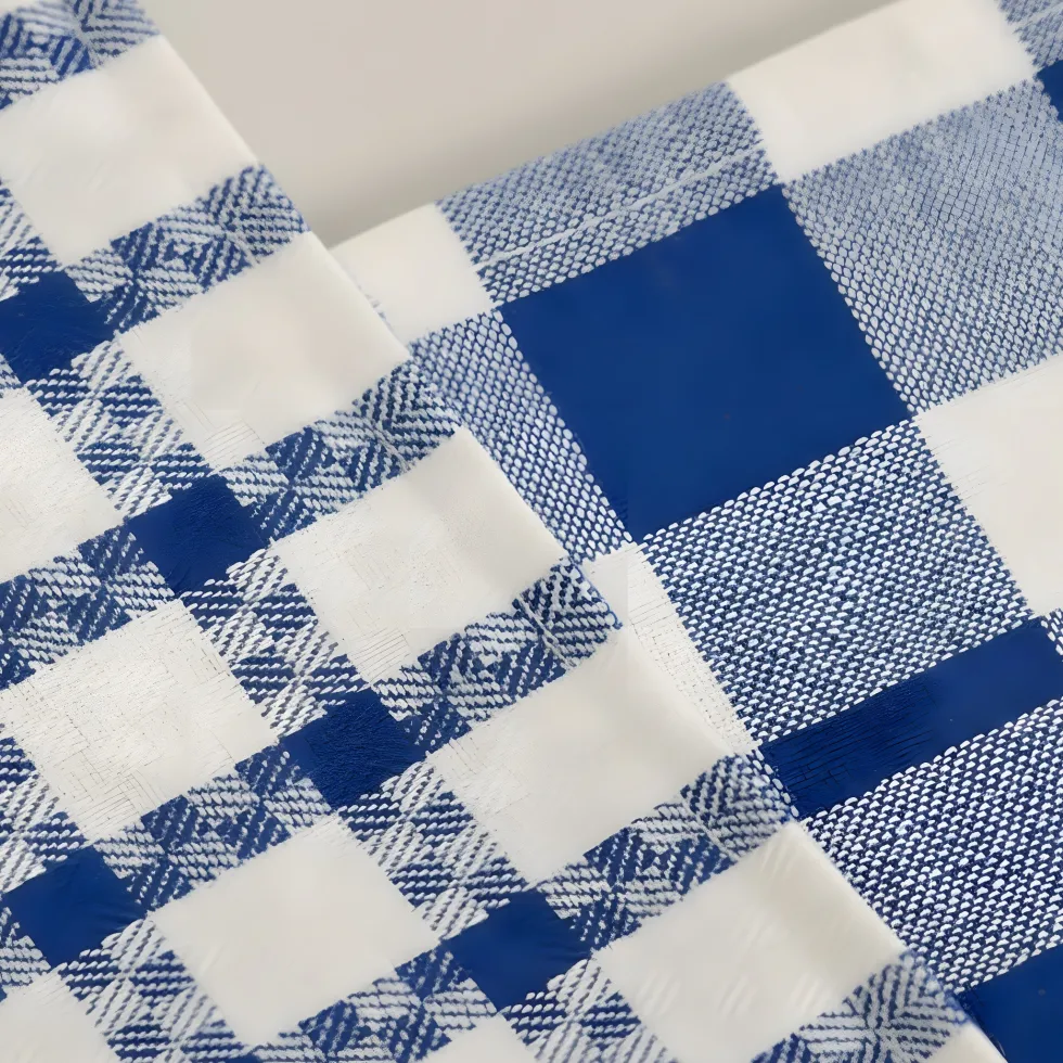 Set 2x canovacci strofinacci a quadri blu 100% cotone doppio ritorto
