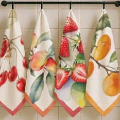 Set 4x Strofinacci Cucina 100% Cotone canovacci Fruit
