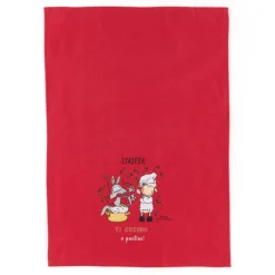 Set 2xStrofinacci in Cotone 50x70 Eic-Pi Ti Cucino a Puntino Idea Regalo