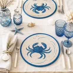 Sottopiatto Blue Crab Rotondo Ø36 cm | Fantasia Mare Vintage in cordura