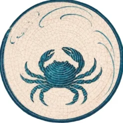 Sottopiatto Blue Crab Rotondo Ø36 cm | Fantasia Mare Vintage in cordura