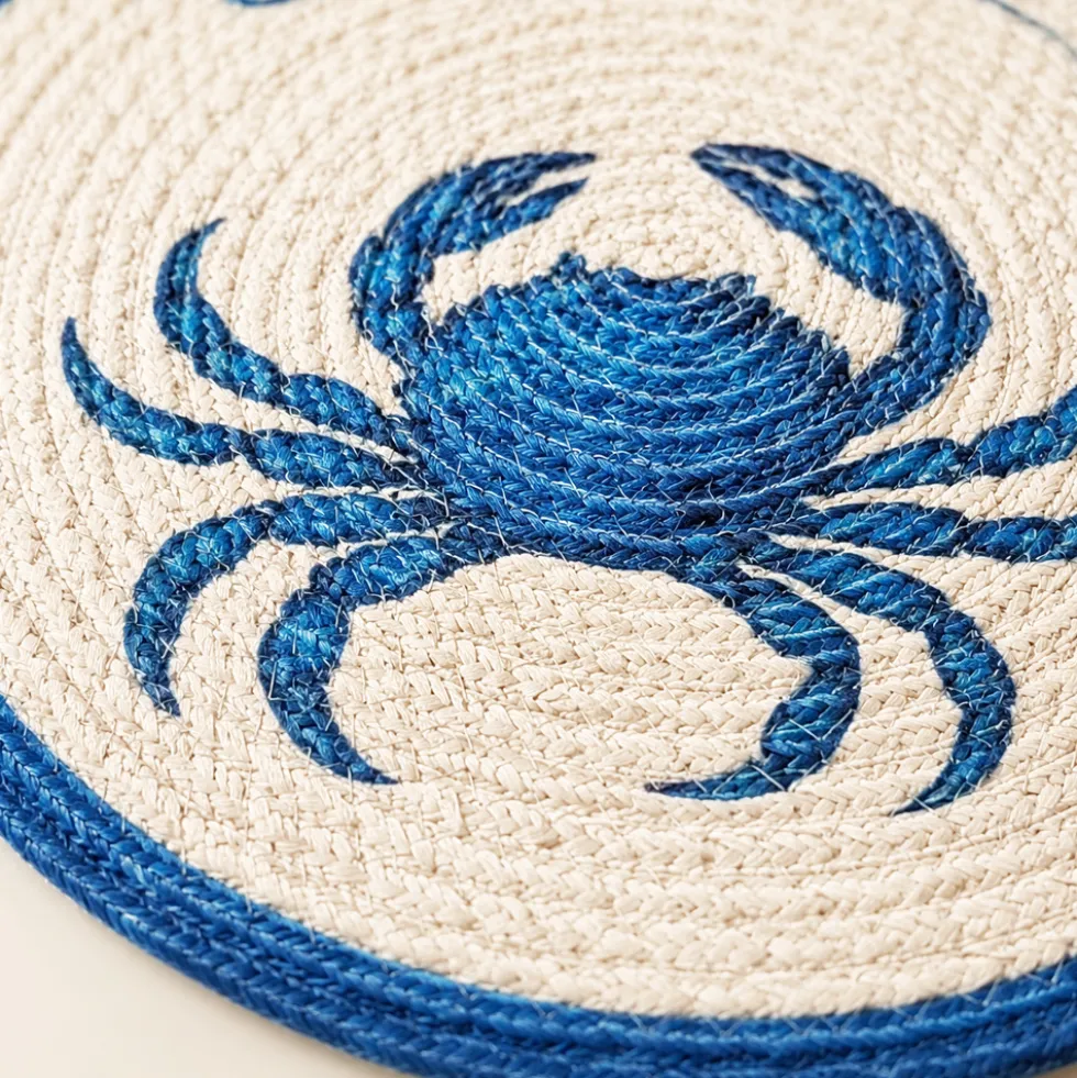 Sottopiatto Blue Crab Rotondo Ø36 cm | Fantasia Mare Vintage in cordura