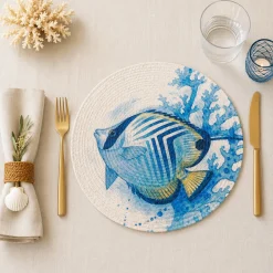 Sottopiatto 36 cm Resistente Fantasia Marina Fish | Facile da Pulire