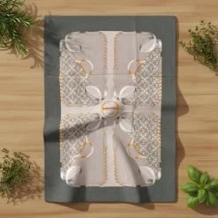 Strofinaccio Cucina BORBONESE canovaccio Foulard verde 50x70