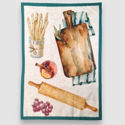 Strofinaccio Cucina canovaccio puro cotone MATTARELLO colore mistolino