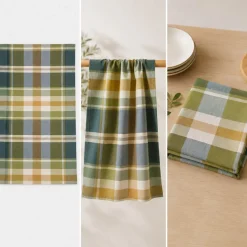 Strofinaccio cucina scozzese verde 60x80 Bossi Casa tinto filo