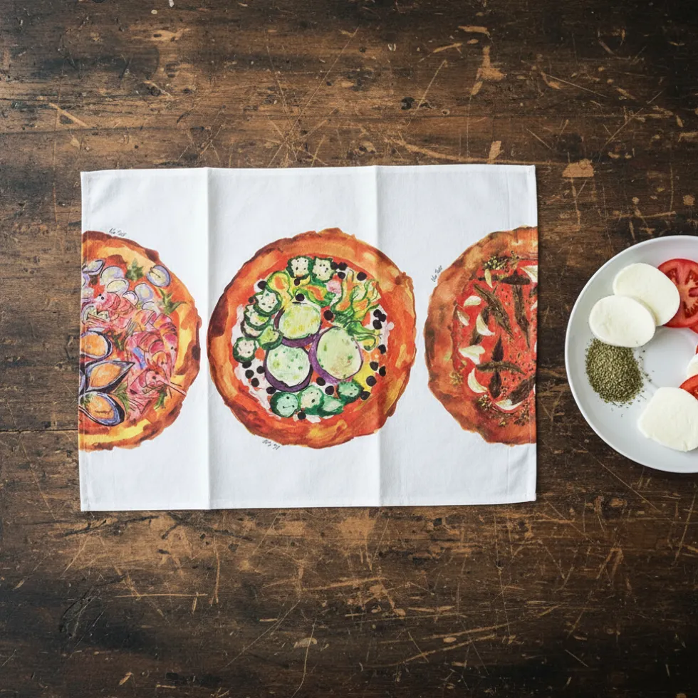 Strofinaccio in cotone canovaccio KEN SCOTT I Love Pizza