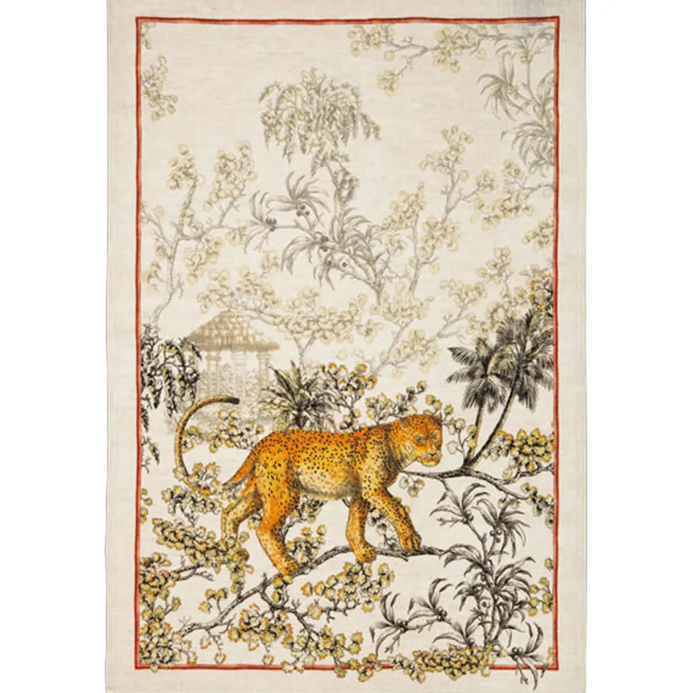 Strofinaccio PURO LINO Tessitura Toscana SAVANA LEOPARDO
