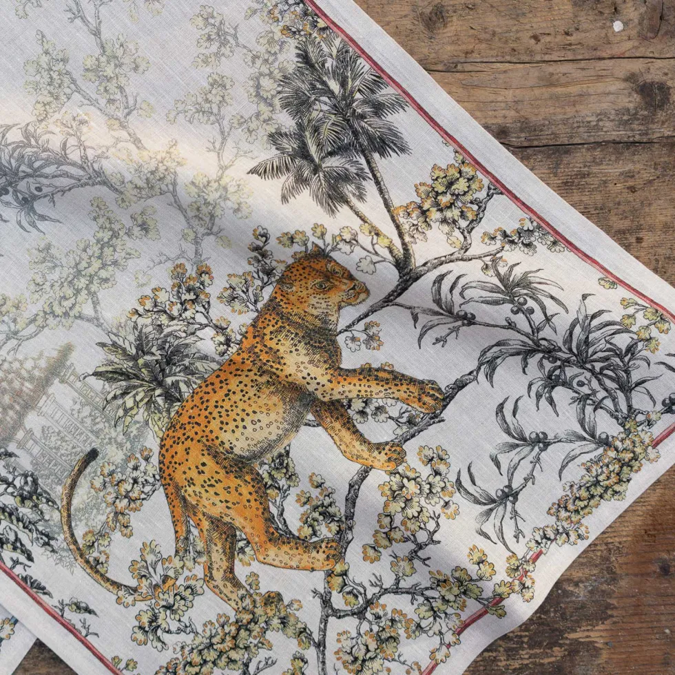 Strofinaccio PURO LINO Tessitura Toscana SAVANA LEOPARDO