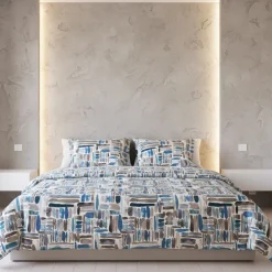 TAG HOUSE Set copripiumino Matrimoniale Raso DECOR Blu