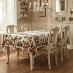 TAG HOUSE | Tovaglia Lamponi 100% cotone 150x180 cm x6 persone