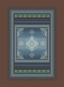 Tappeto arredo da interni Bassetti Granfoulard Olbia B1 blu antiscivolo 110x150