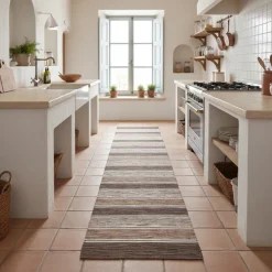 Tappeto arredo multiuso 55x240 antiscivolo Gourmet a righe marrone