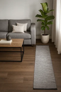 Tappeto arredo multiuso 55x290 antiscivolo Melinda a righe melange marrone