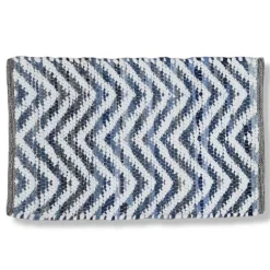 Tappeto arredo multiuso 50x80 antiscivolo zig-zag bluette