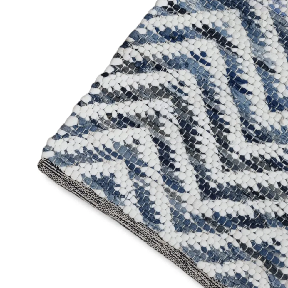 Tappeto arredo multiuso 50x80 antiscivolo zig-zag bluette