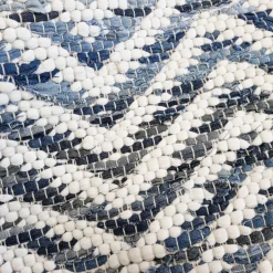 Tappeto arredo multiuso 50x80 antiscivolo zig-zag bluette