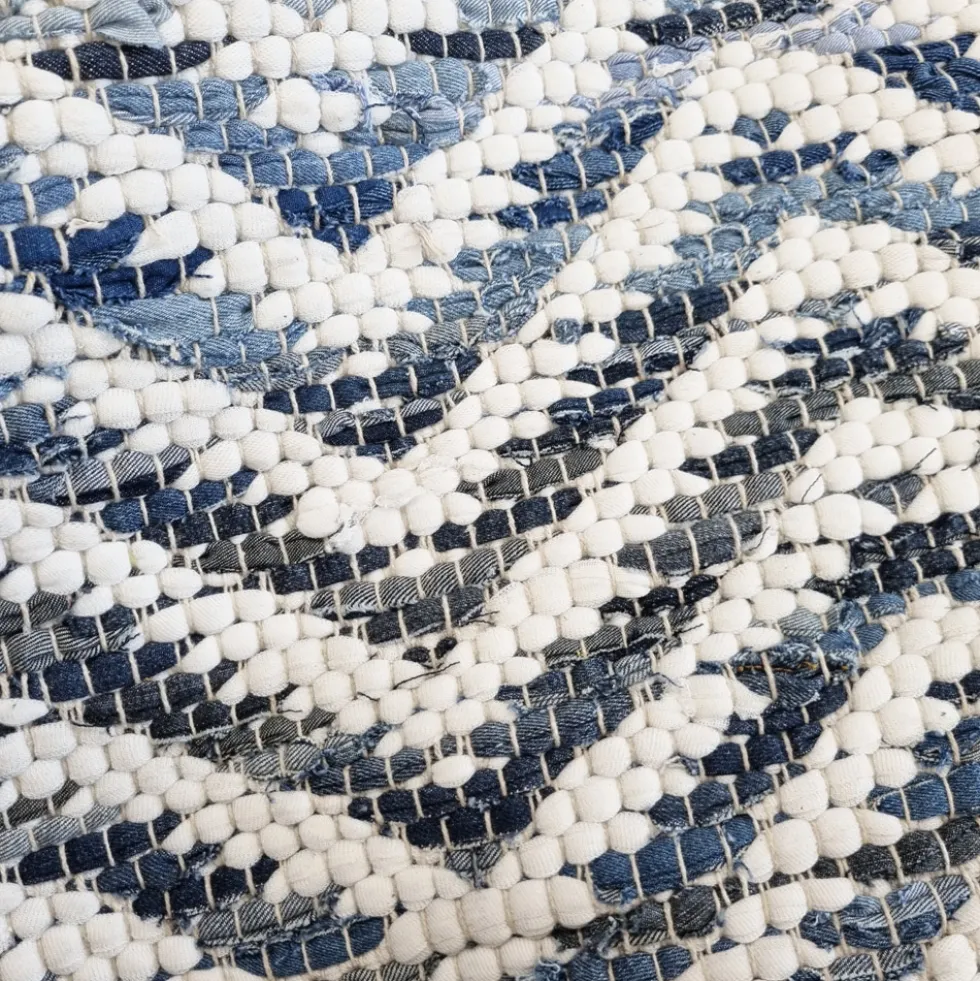 Tappeto arredo multiuso 50x80 antiscivolo zig-zag bluette