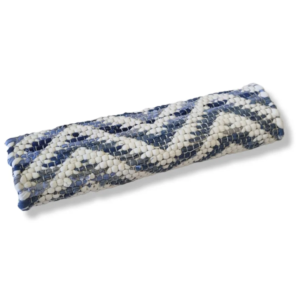 Tappeto arredo multiuso 50x80 antiscivolo zig-zag bluette