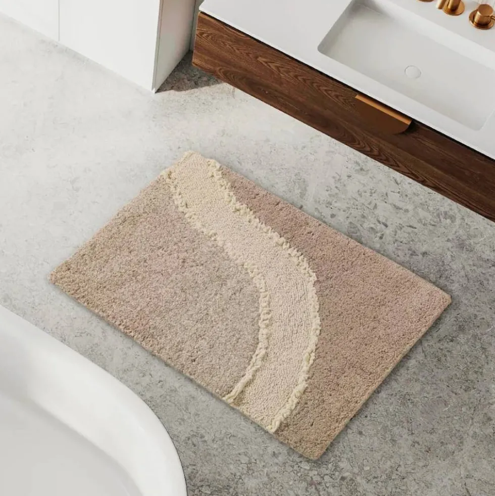 Tappeto Bagno Ankara sabbia Carrara 50x80: Morbidezza Effetto Spa