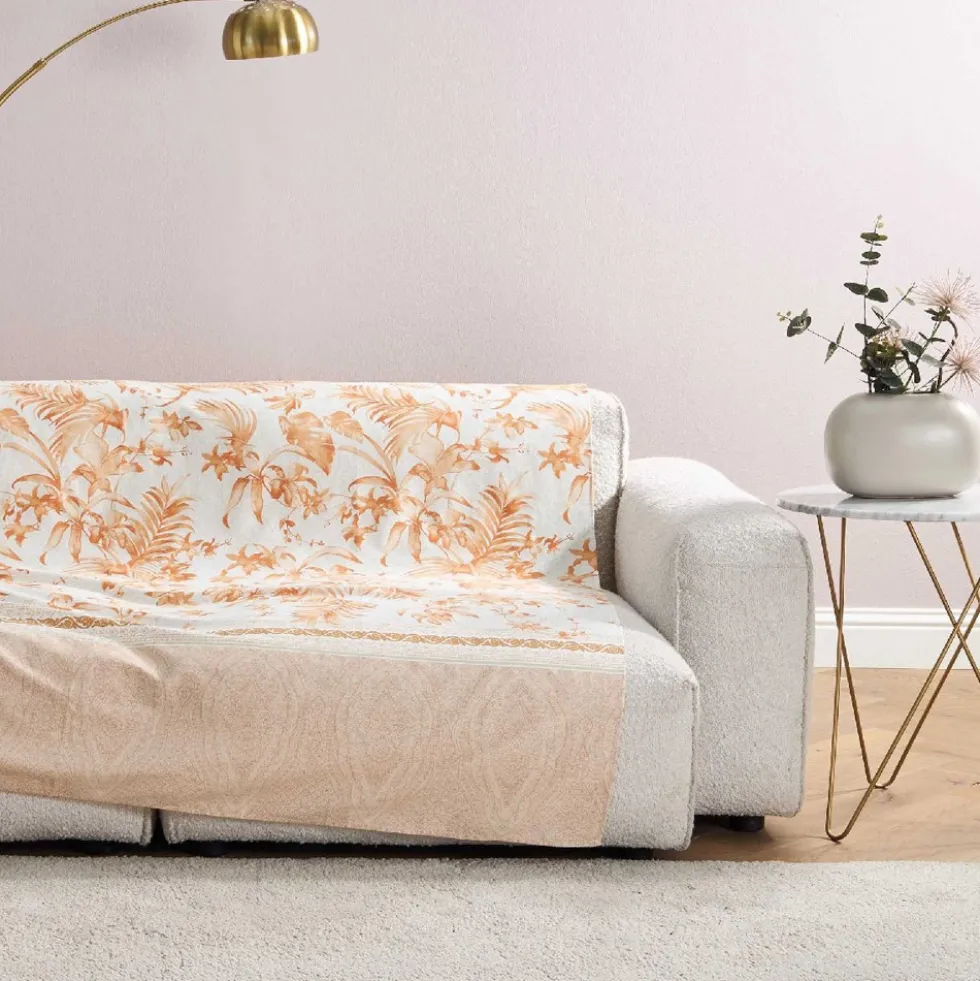 Telo Arredo Bassetti Granfoulard Ibiscus Tattoo 41 270x270 cm - Crema Albicocca