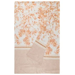 Telo Arredo Bassetti Granfoulard Ibiscus Tattoo 41 180x270 cm - Tonalità Crema e Albicocca