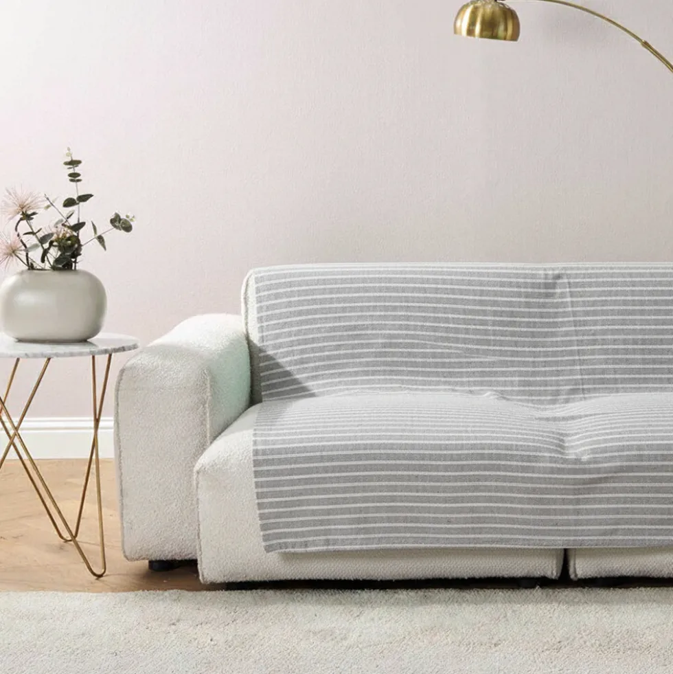 Telo arredo Copriletto leggero Step in cotone Naturale