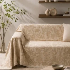 Telo arredo cotone GABEL Floresta sabbia singolo e matrimoniale