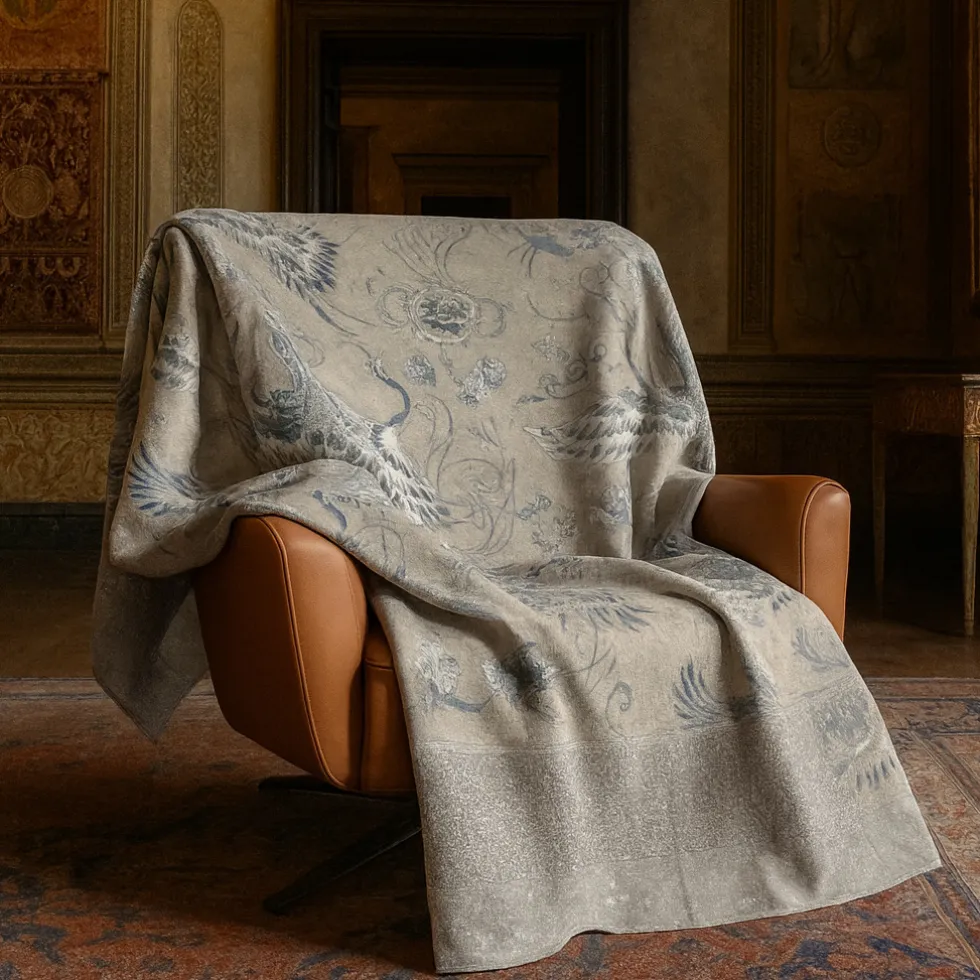 Telo Arredo Foulard copridivano in raso SOMMA Kasama Grigio
