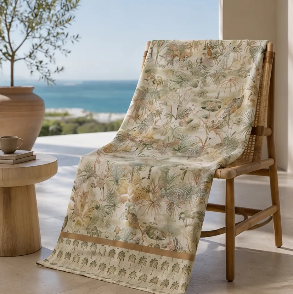 Telo arredo foulard copritutto in puro cotone GABEL Calma verde