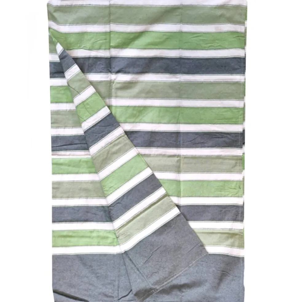 Telo arredo in cotone riciclato copritutto Duna righe verde